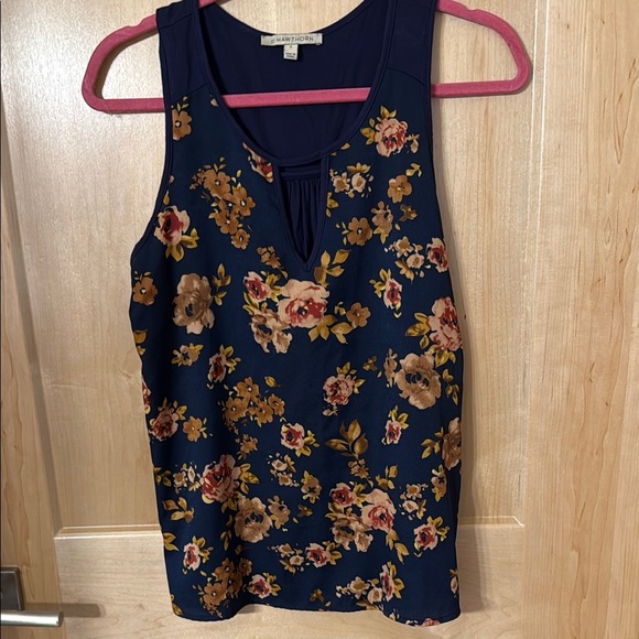 41 Hawthorn Tops - 41 Hawthorn Blue and Orange Sleeveless Tank Top